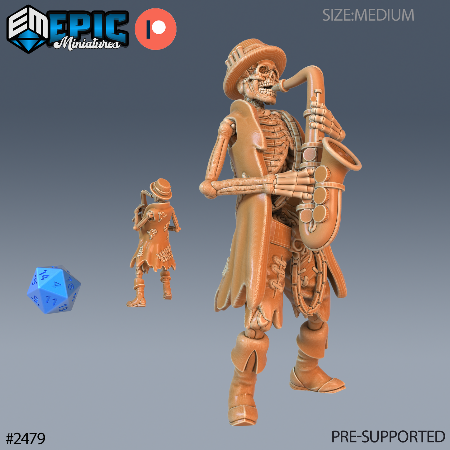 Skeleton Musician - Epic Miniatures | #61 Haunting Catacombs