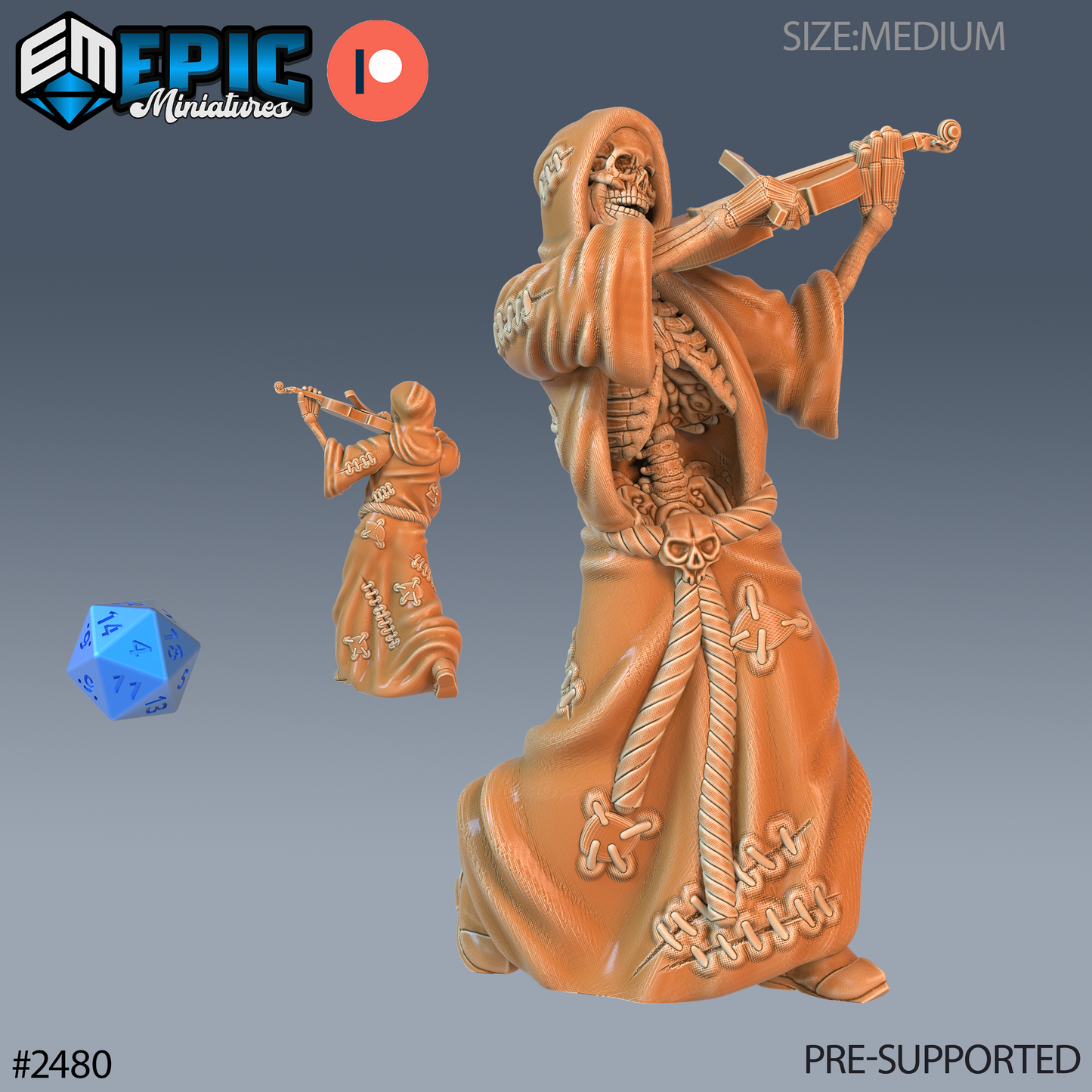 Skeleton Musician - Epic Miniatures | #61 Haunting Catacombs