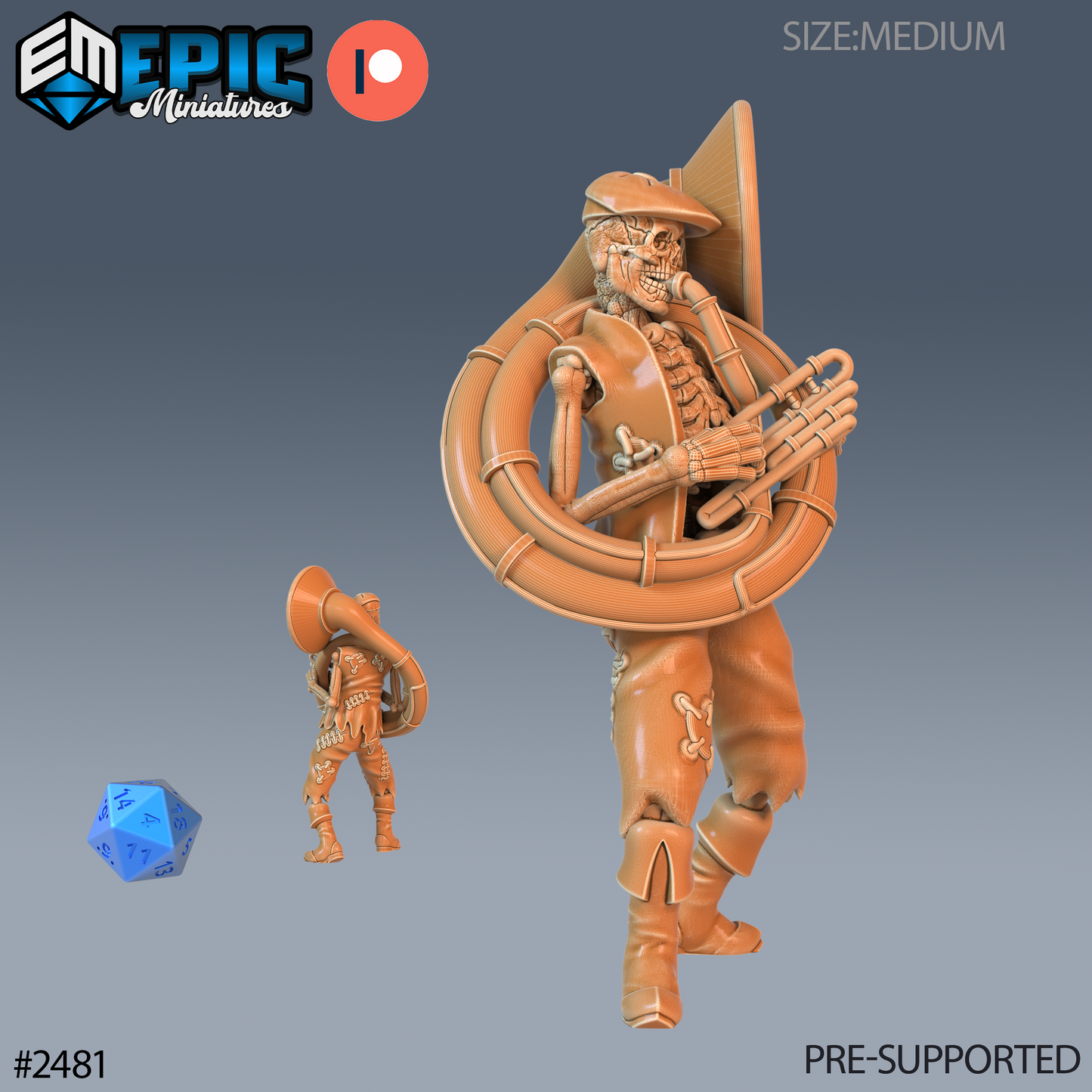 Skeleton Musician - Epic Miniatures | #61 Haunting Catacombs