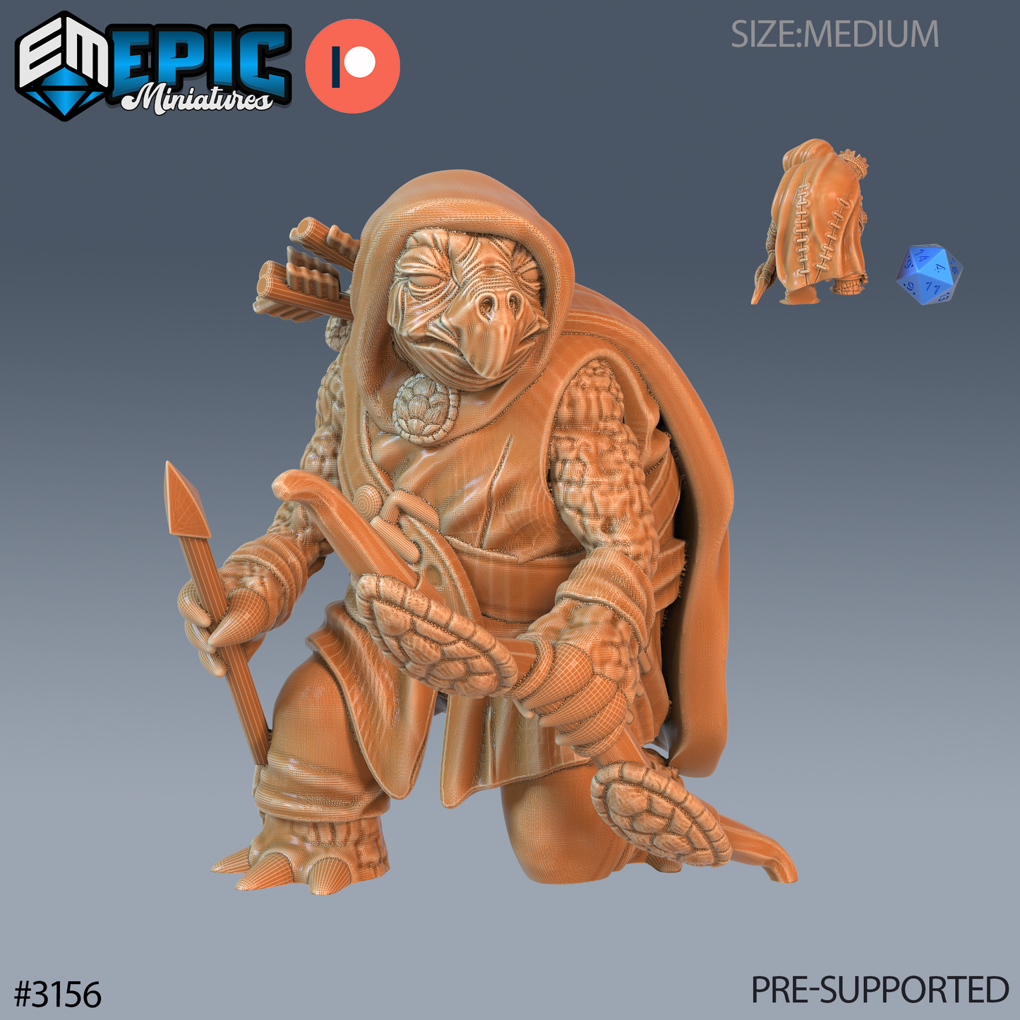 Turtle Folk Tribe Warrior Series - Epic Miniatures | Humanoid | Turtle | Weapons | Masculine | Medium