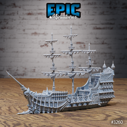 Ghost Ship Flying Dutchman - #78 Pirate Scourge - Epic Miniatures | Giant Pirate Ship