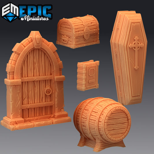 Mimics - Epic Miniatures | Mimic, Door, Chest, Coffin, Barrel, Book