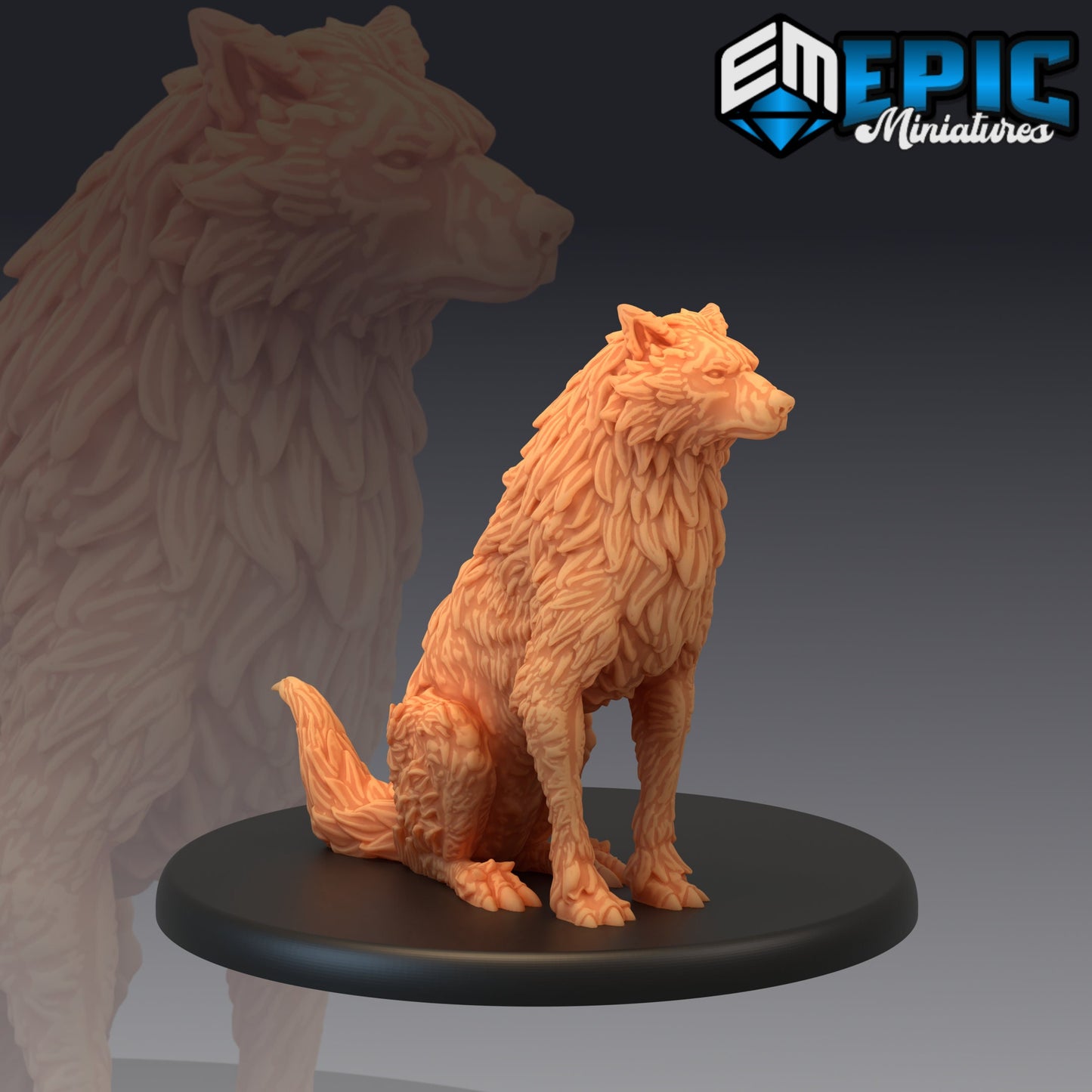 Winter Wolves (2 sizes) - Epic Miniatures | Large | Tundra | Ice | Arctic | Mount | Hound | Wolf