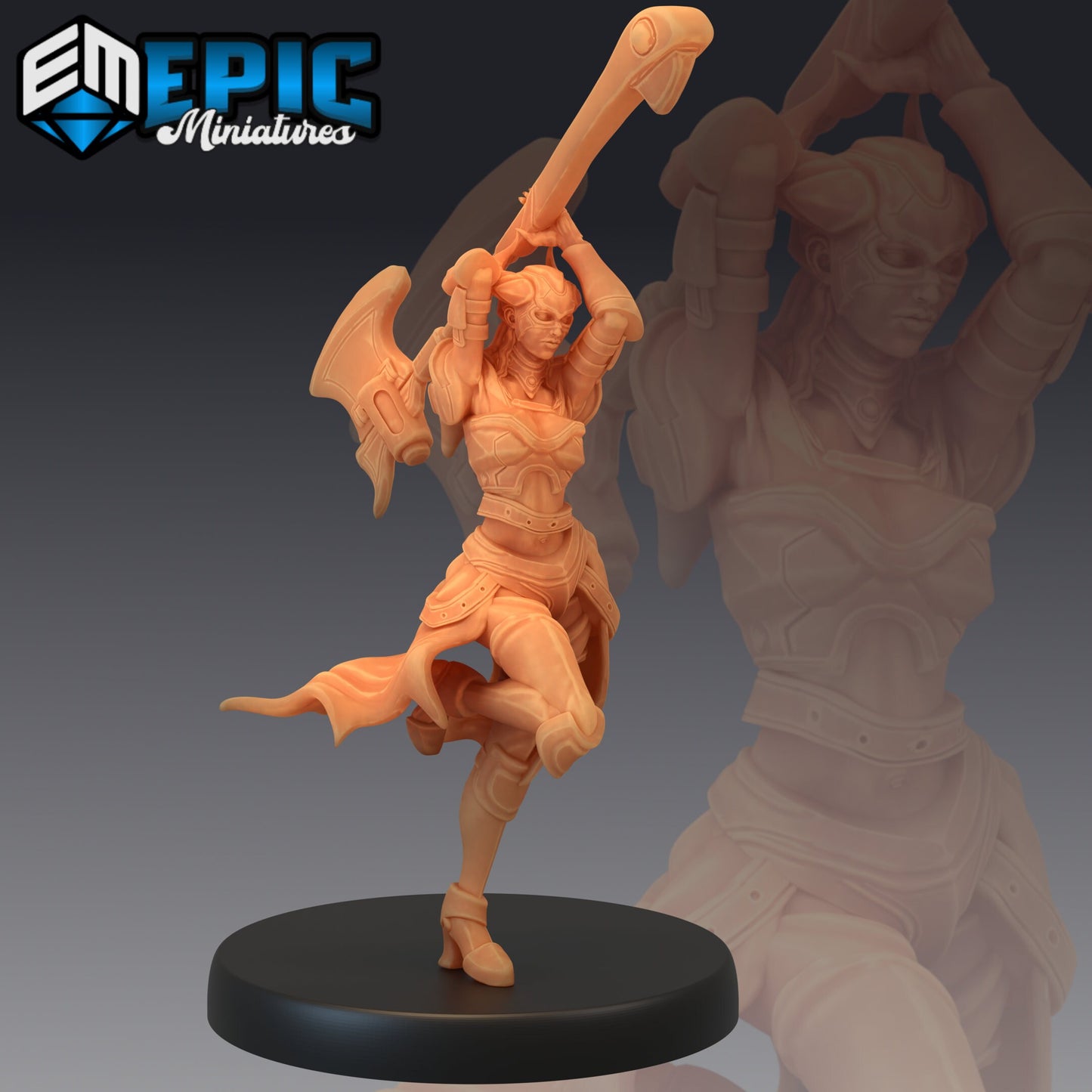 Dark Dragoon Lady Series - Epic Miniatures | Woman, Female, Axe