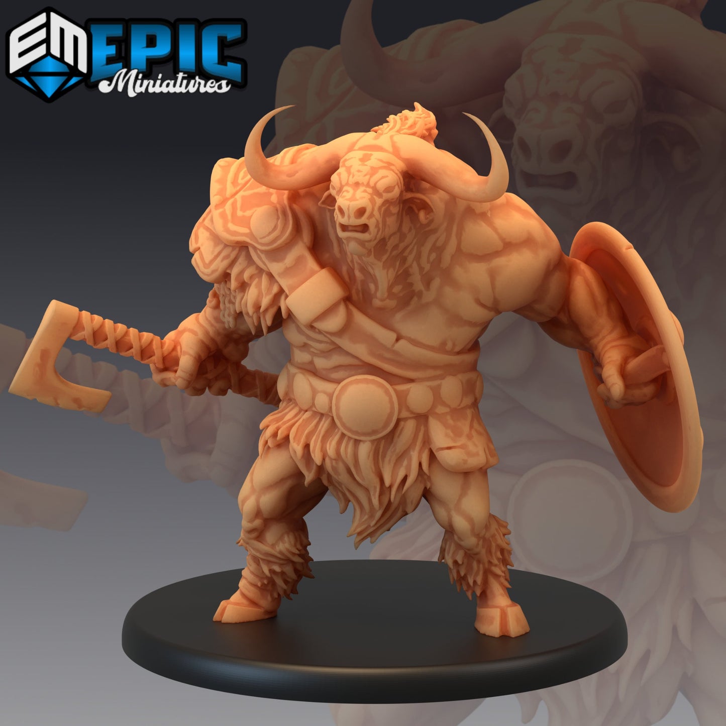 Longhorn Minotaur 333 - #13 Monsters Rampage - Epic Miniatures | Texas, Yeehaw, Axe, Shield