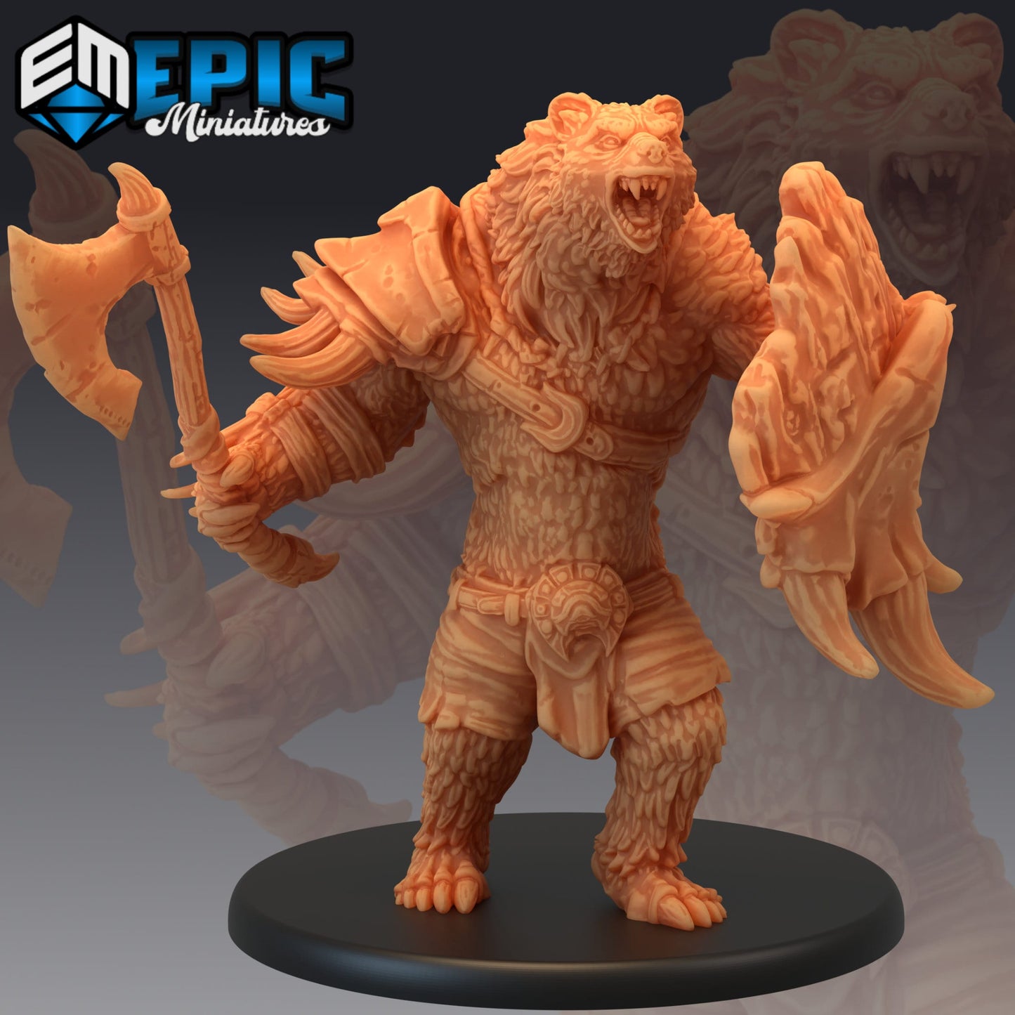 Werebear Axe Warrior 351 - #13 Monster Rampage - Epic Miniatures | Man, Bear, Axe Warrior