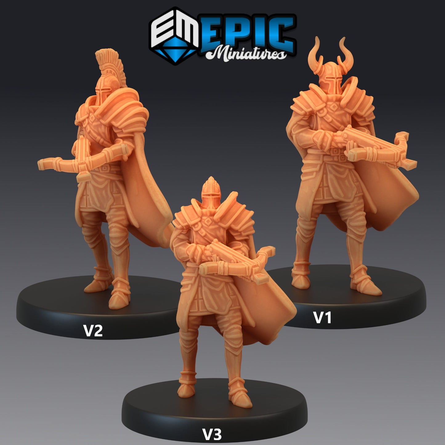 Royal Guard Crossbow 377 - #14 Last Rebellion - Epic Miniatures | Knights, Crossbow, Horned Helmets, Royal Guard