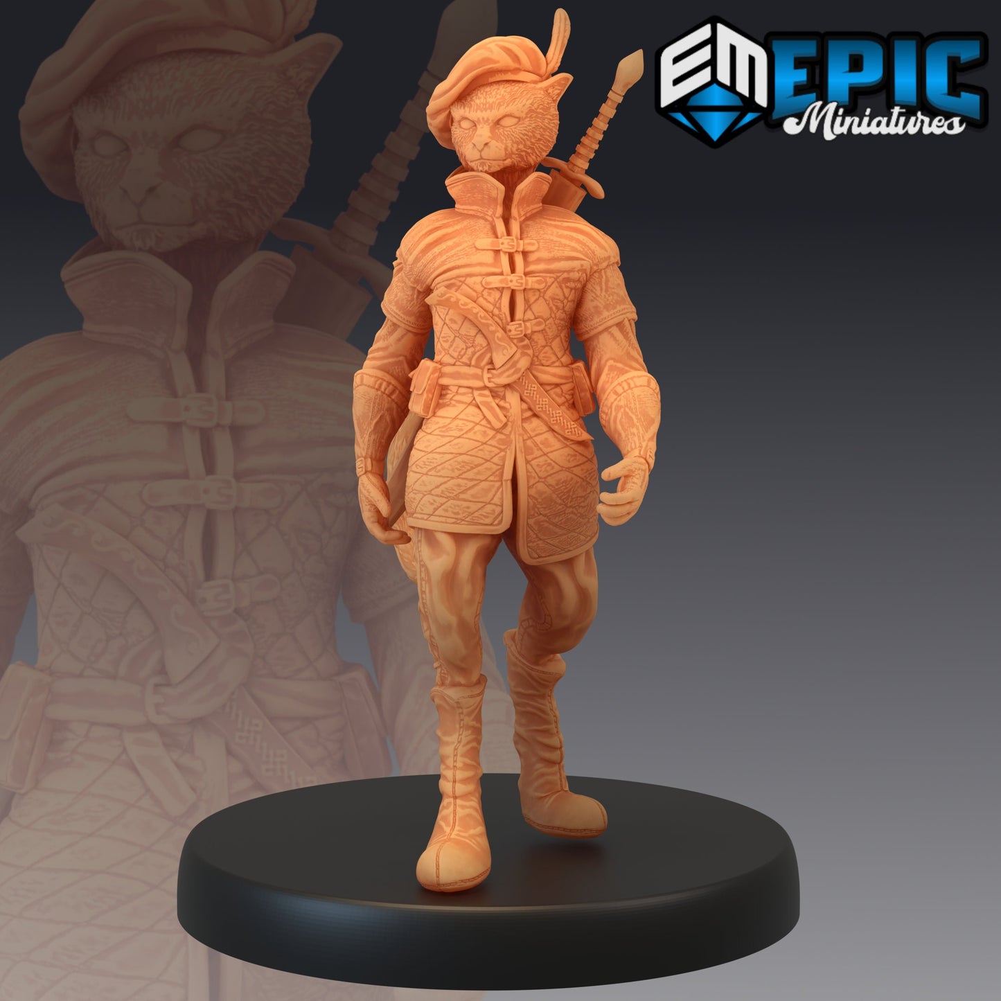 Tabaxi Black Cat Rogue 391 - #14 Last Rebellion - Epic Miniatures | Rogue, Black Cat, Tabaxi