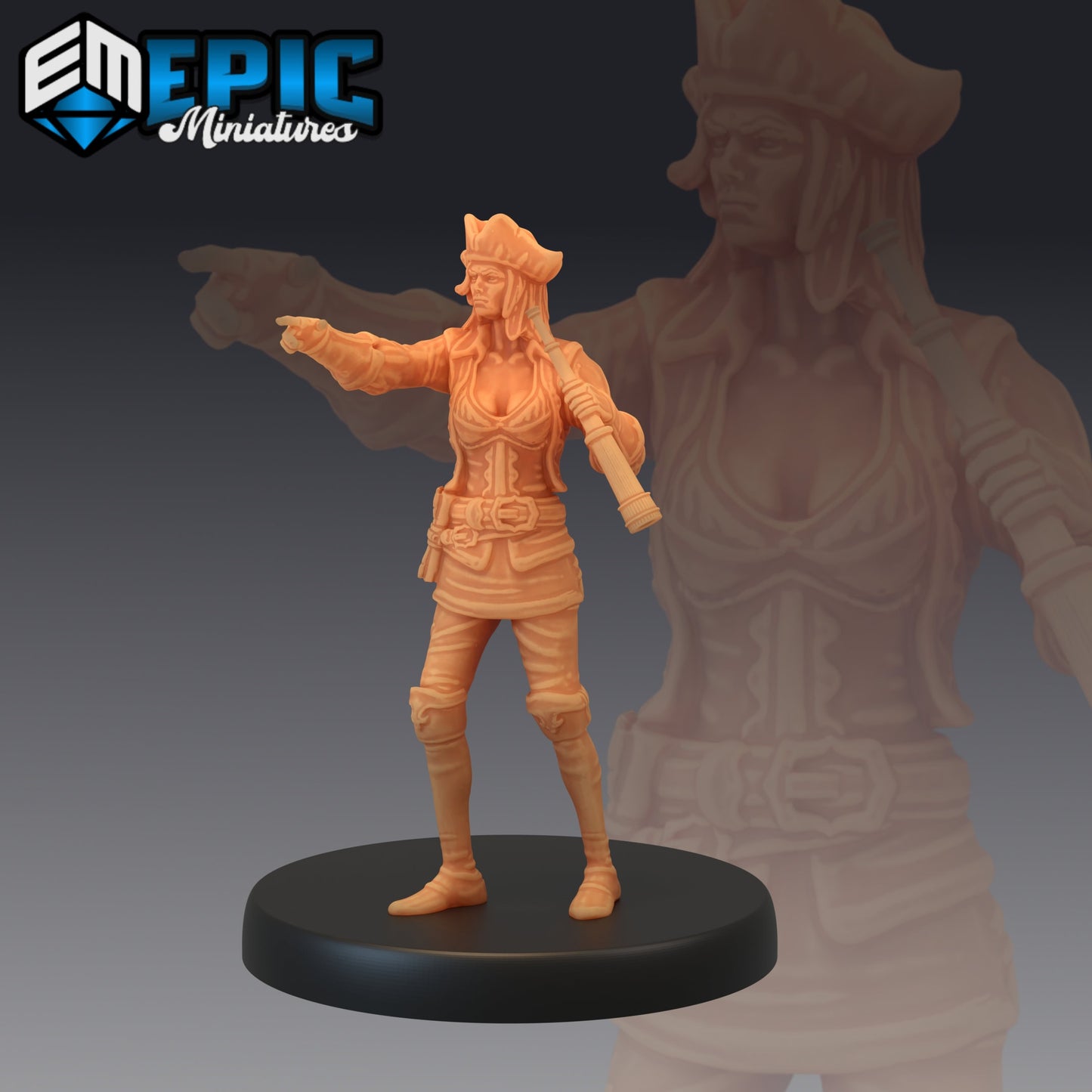 Pirate Boatswain Land Ahoy 096 - #06 Pirates Voyage - Epic Miniatures | Pirate, Boatswain, Female Pirate