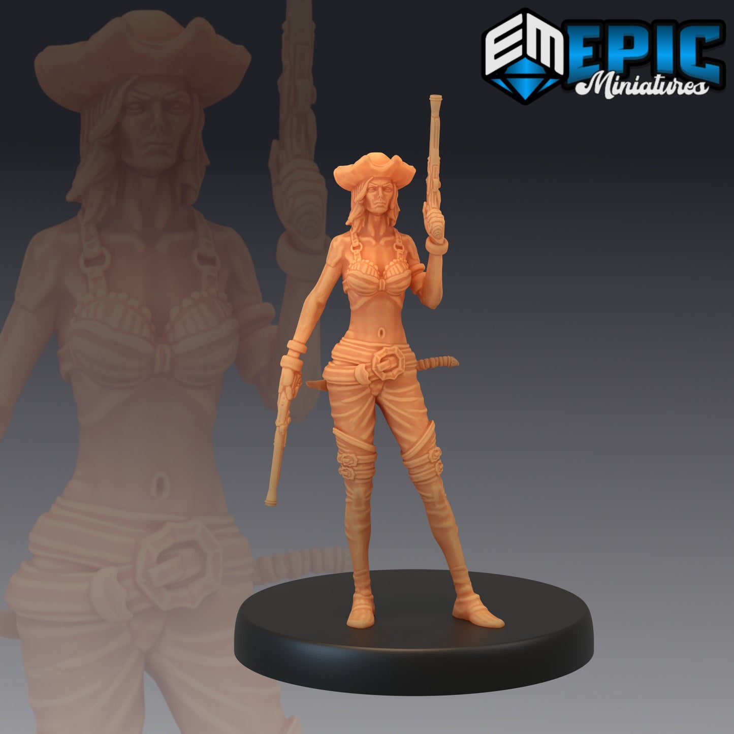Pirate Striker Pistols - Epic Miniatures | Pirate, Gunner, Pistols, Female Pirate, Striker