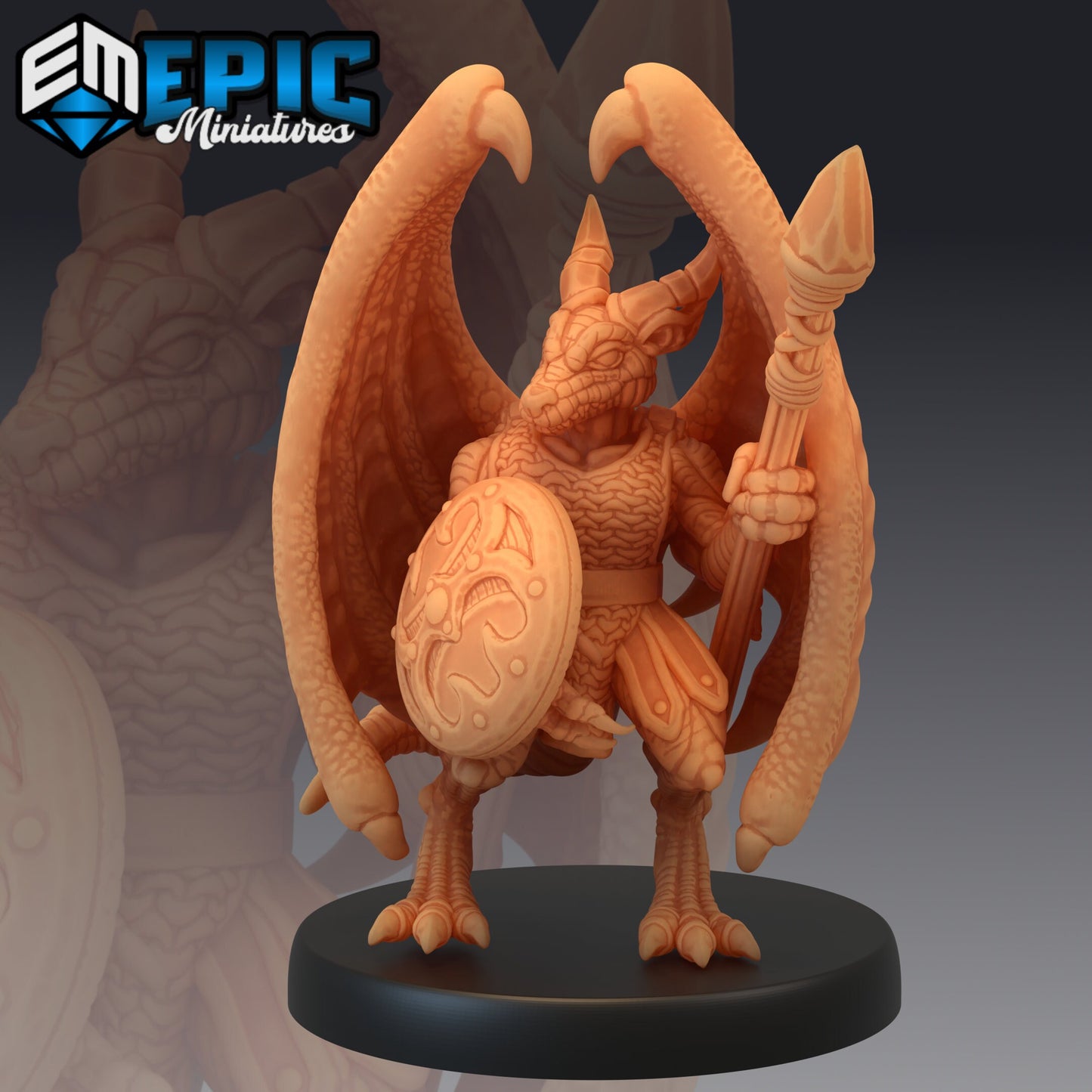 Winged Kobold Warrior Spear - Epic Miniatures | Kobold, Warrior, Winged, Spear