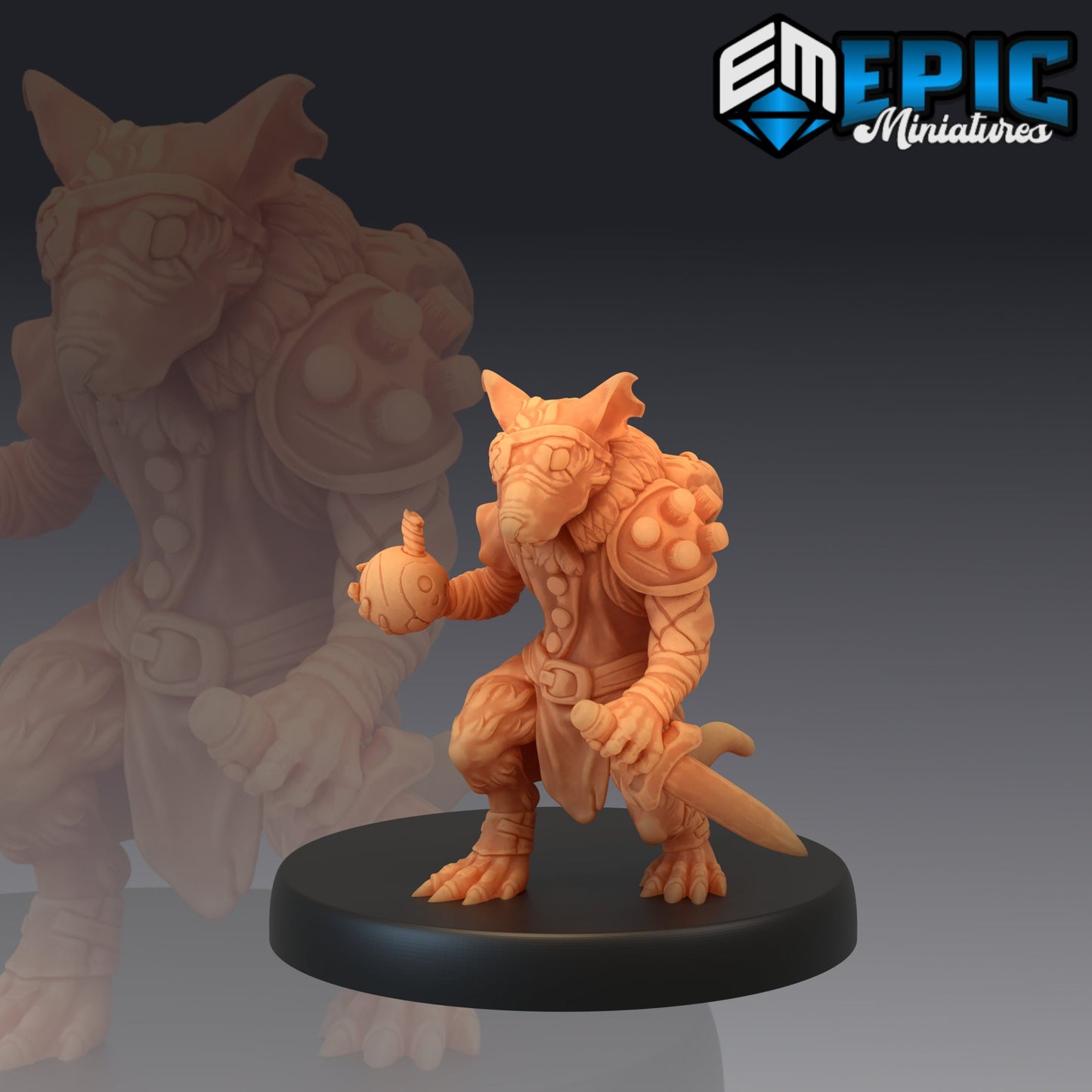 Rat Bomber 680 - #21 Rodent Wars - Epic Miniatures | Medium | Humanoids, Masculine, Bomb