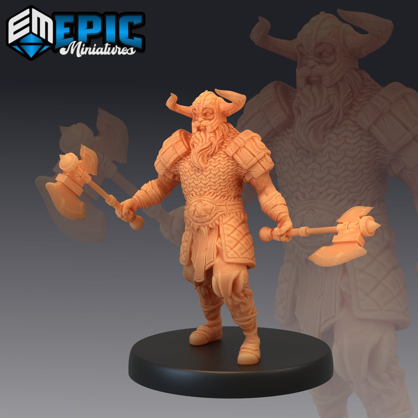 Viking Raider Male Dual Axe 779 - #24 Norse Raiders - Epic Miniatures | Medium | Human, Masculine, Axe
