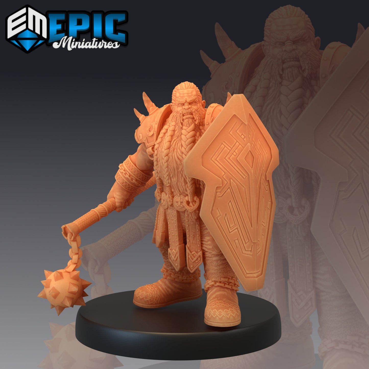Dwarf Raider Flail 802 - #24 Norse Raiders - Epic Miniatures | Medium | Dwarf, Masculine, Flail