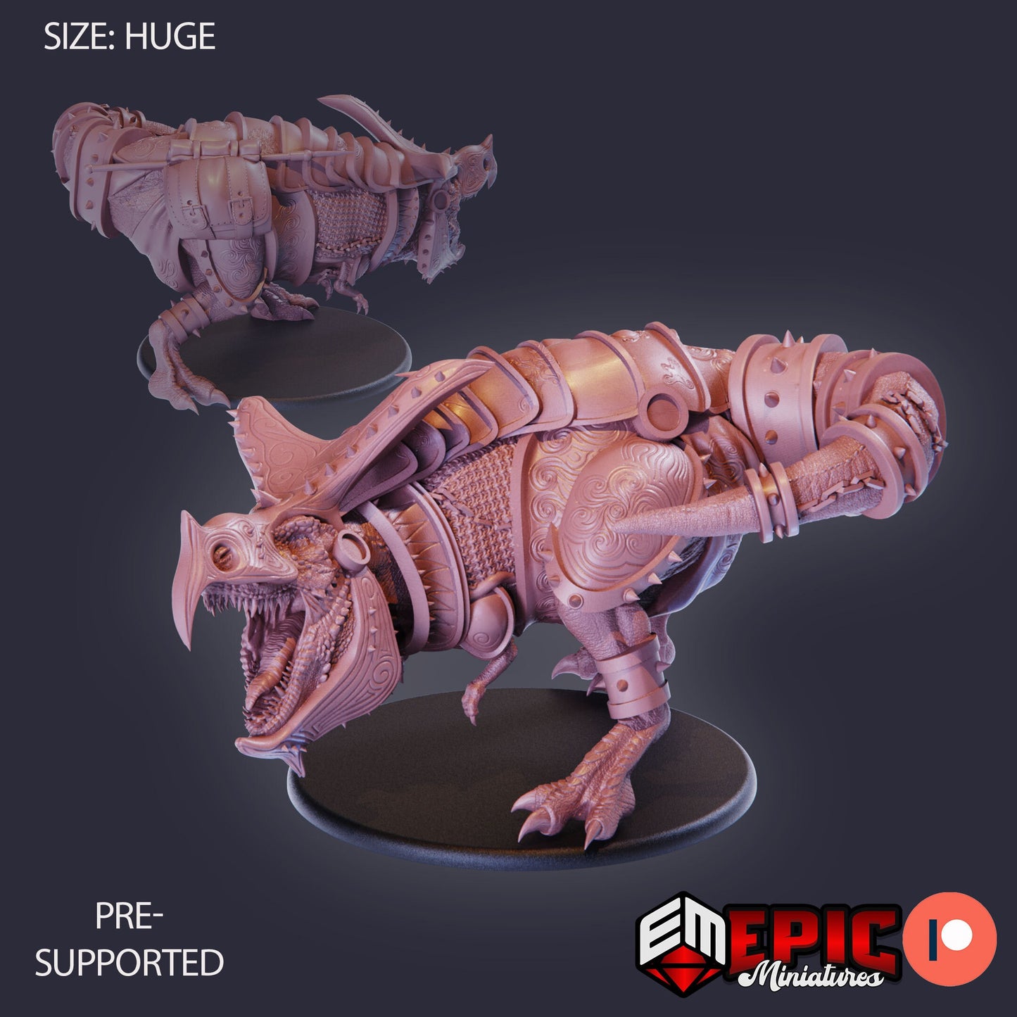 T-Rex Armoured-Attacking 876 - #26 Lost Paradise - Epic Miniatures | Huge | Beast