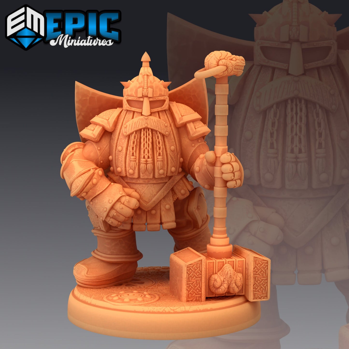 Steel Dwarf v1 913 - #27 Gear Town - Epic Miniatures | Medium | Dwarf, Masculine, Hammer