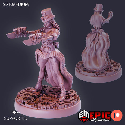 Mechanic Victoria Pistols - Epic Miniatures | Medium | Human, Feminine, Pistol