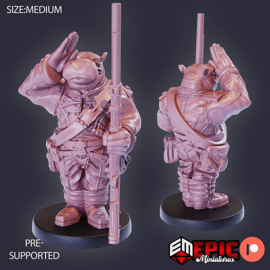Hippo Soldier Salute 926 - #27 Gear Town - Epic Miniatures | Medium | Rifle