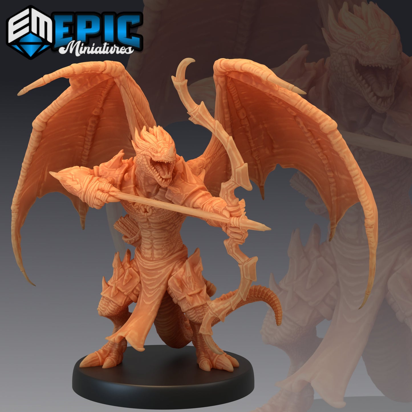 Flying Dragonborn Series - #30 Savage Mountains - Epic Miniatures | Medium | Humanoids, Masculine, Wings