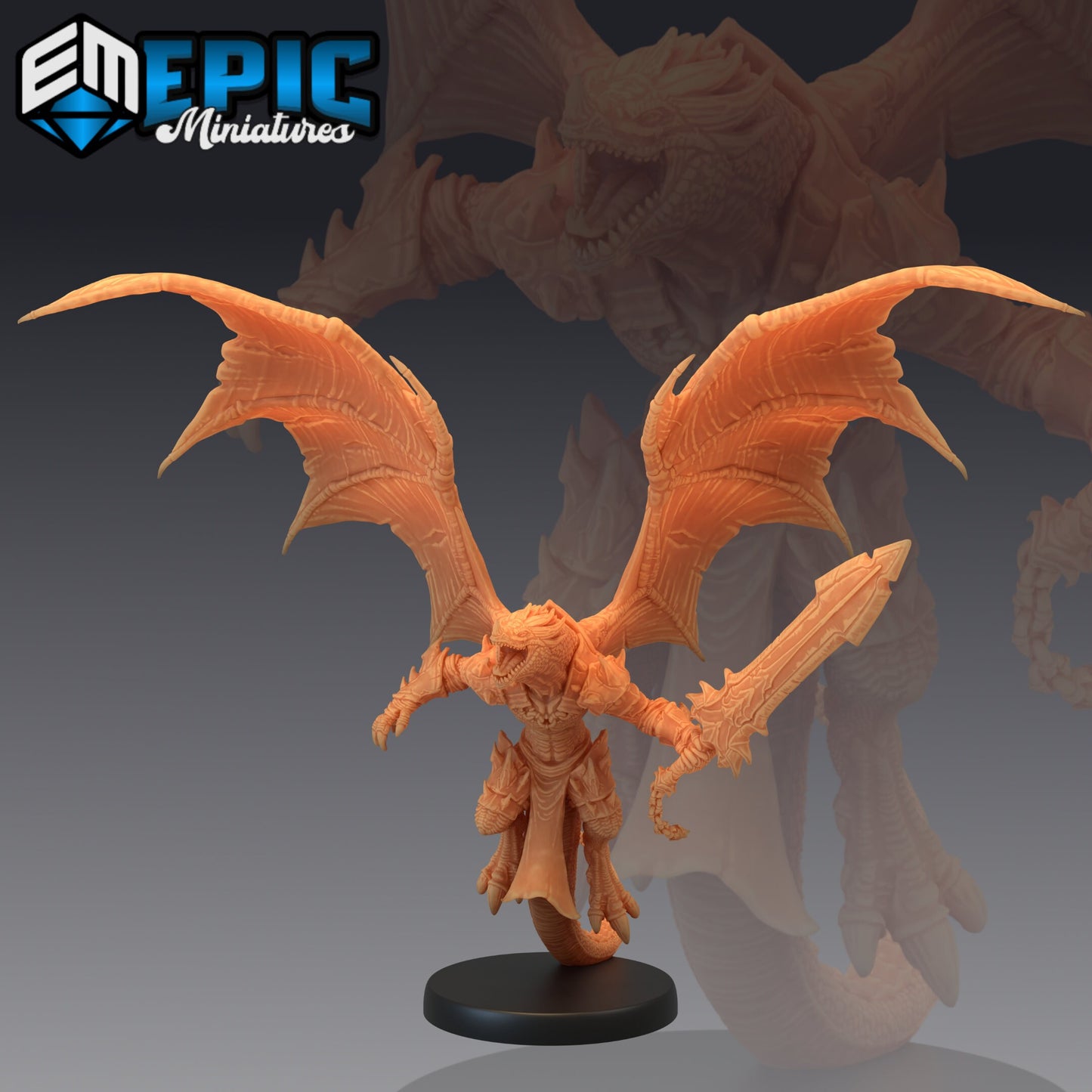 Flying Dragonborn Series - #30 Savage Mountains - Epic Miniatures | Medium | Humanoids, Masculine, Wings