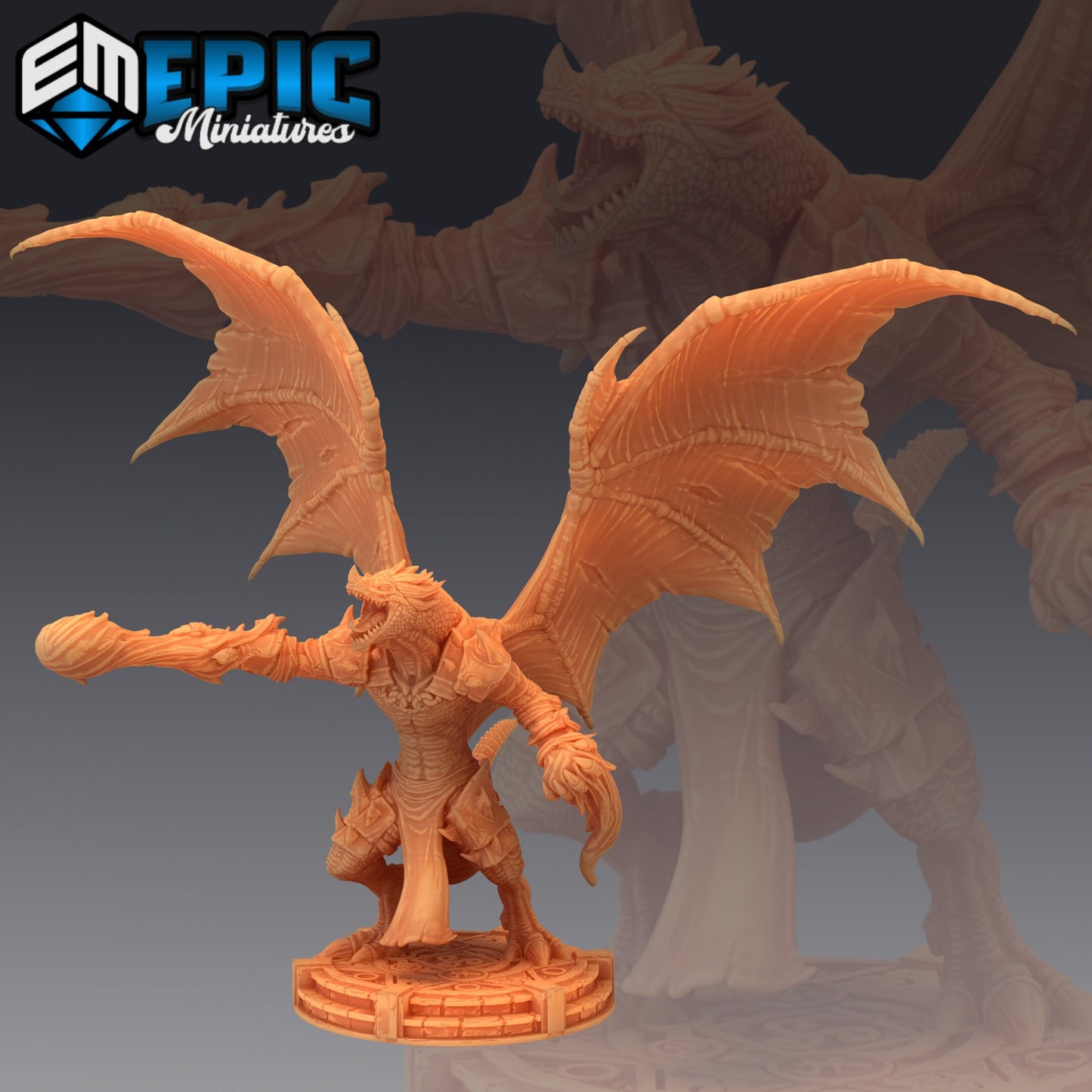 Flying Dragonborn Series - #30 Savage Mountains - Epic Miniatures | Medium | Humanoids, Masculine, Wings