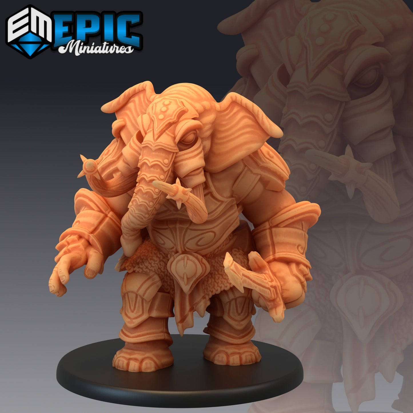 Elephant Folk Paladin Series - #31 Hour of Demons - Epic Miniatures | Large | Humanoids, Masculine