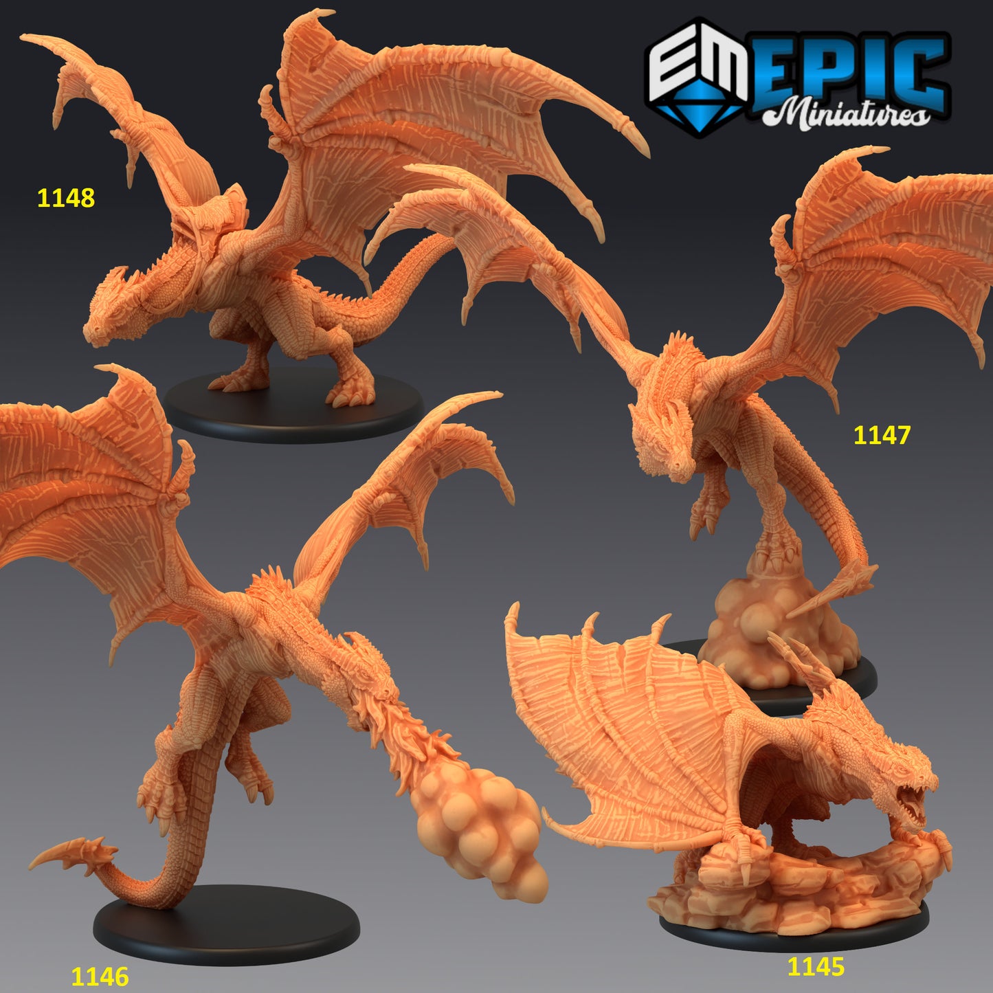 Draconic Wyvern Series - Epic Miniatures | Large | Beast, Masculine, Winged