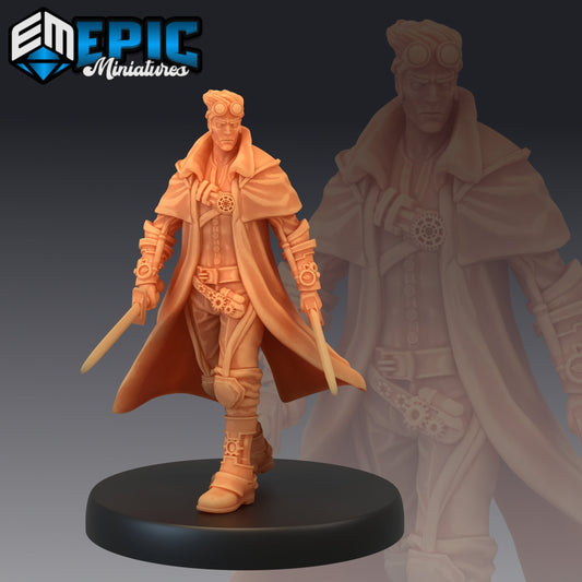 Adventurer Isaac - #45 Steam Constructs - Epic Miniatures | Medium | Human, Masculine, Gun, Dagger