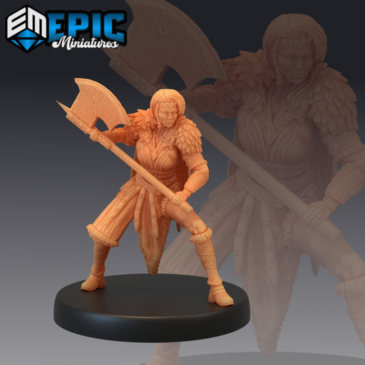 Barbarian Female - #41 Barbarian Winter - Epic Miniatures | Medium | Human, Feminine, Axe