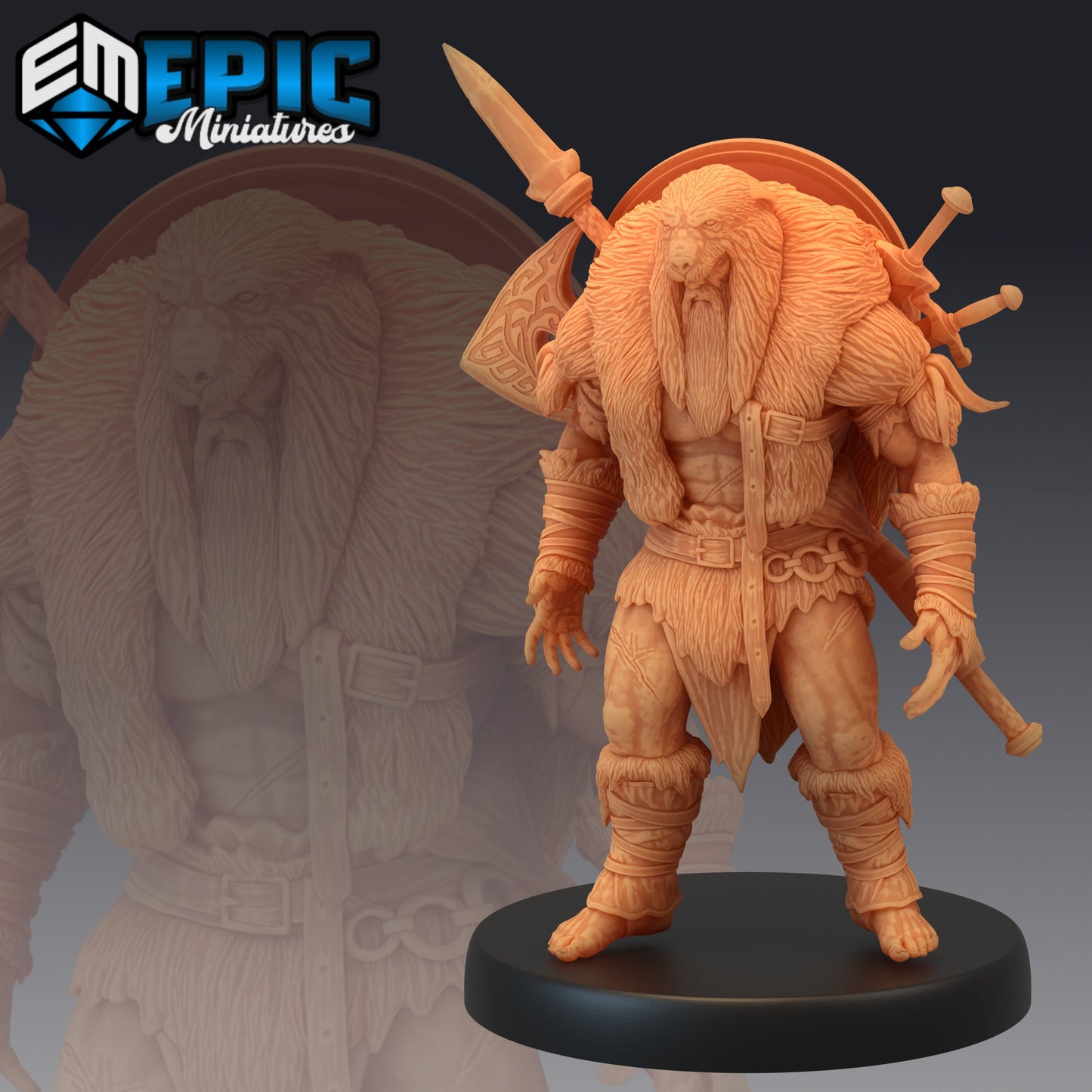 Berserker Series - Epic Miniatures | Medium | Human, Masculine, Axe, Spear