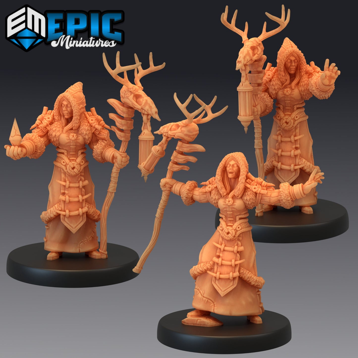 Winter Shaman - #41 Barbarian Winter - Epic Miniatures | Medium | Humanoids, Feminine, Staff