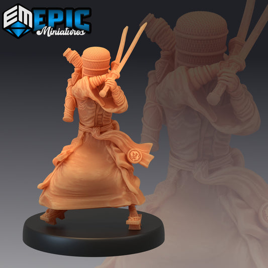 Basket Monk - #43 Yokai Mayhem - Epic Miniatures | Medium | Human, Androgynous, Sword