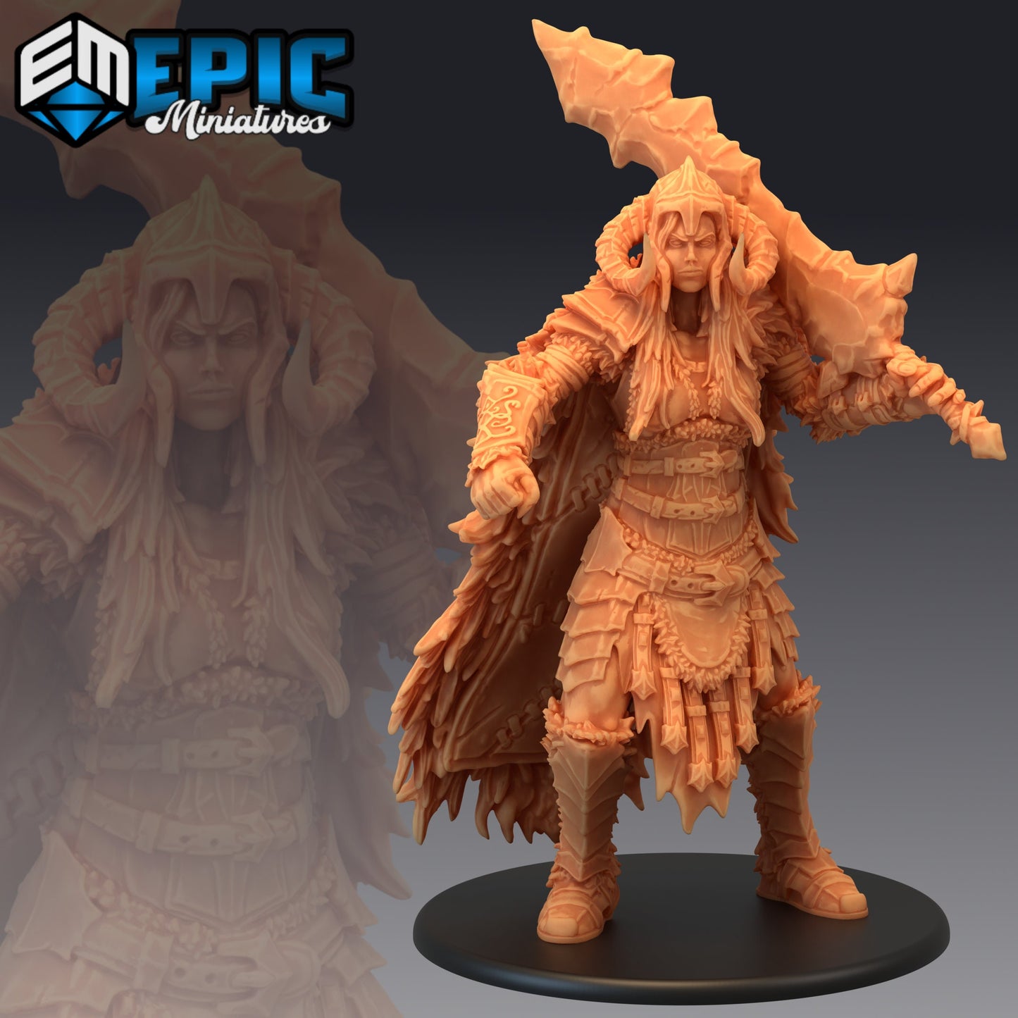 Frost Giantess Series - #41 Barbarian Winter - Epic Miniatures | Huge | Giant, Feminine, Axe, Hammer