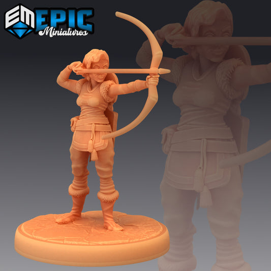 Half Dwarf Adventurer - #41 Barbarian Winter - Epic Miniatures | Medium | Humanoids, Feminine, Axe, Bow