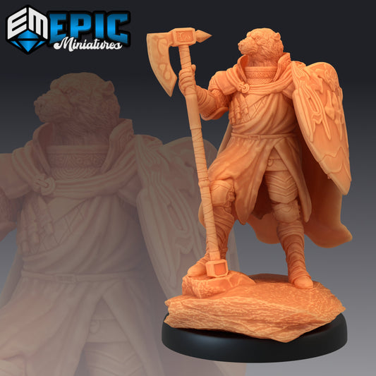 Polar Bear Paladin - #41 Barbarian Winter - Epic Miniatures | Medium | Humanoids, Androgynous, Axe