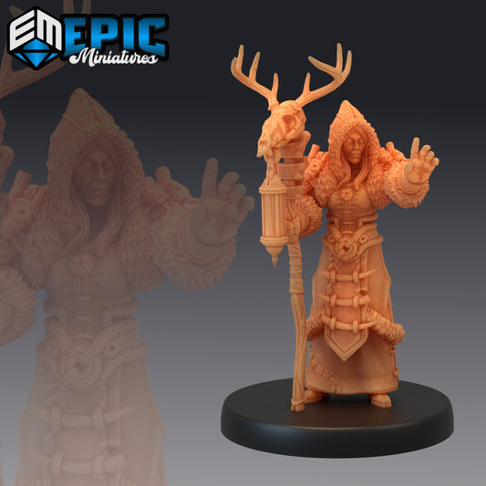 Winter Shaman - #41 Barbarian Winter - Epic Miniatures | Medium | Humanoids, Feminine, Staff