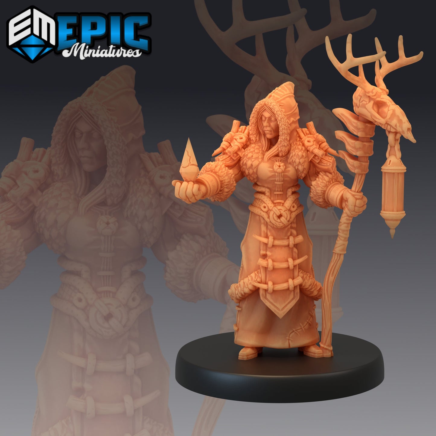 Winter Shaman - #41 Barbarian Winter - Epic Miniatures | Medium | Humanoids, Feminine, Staff