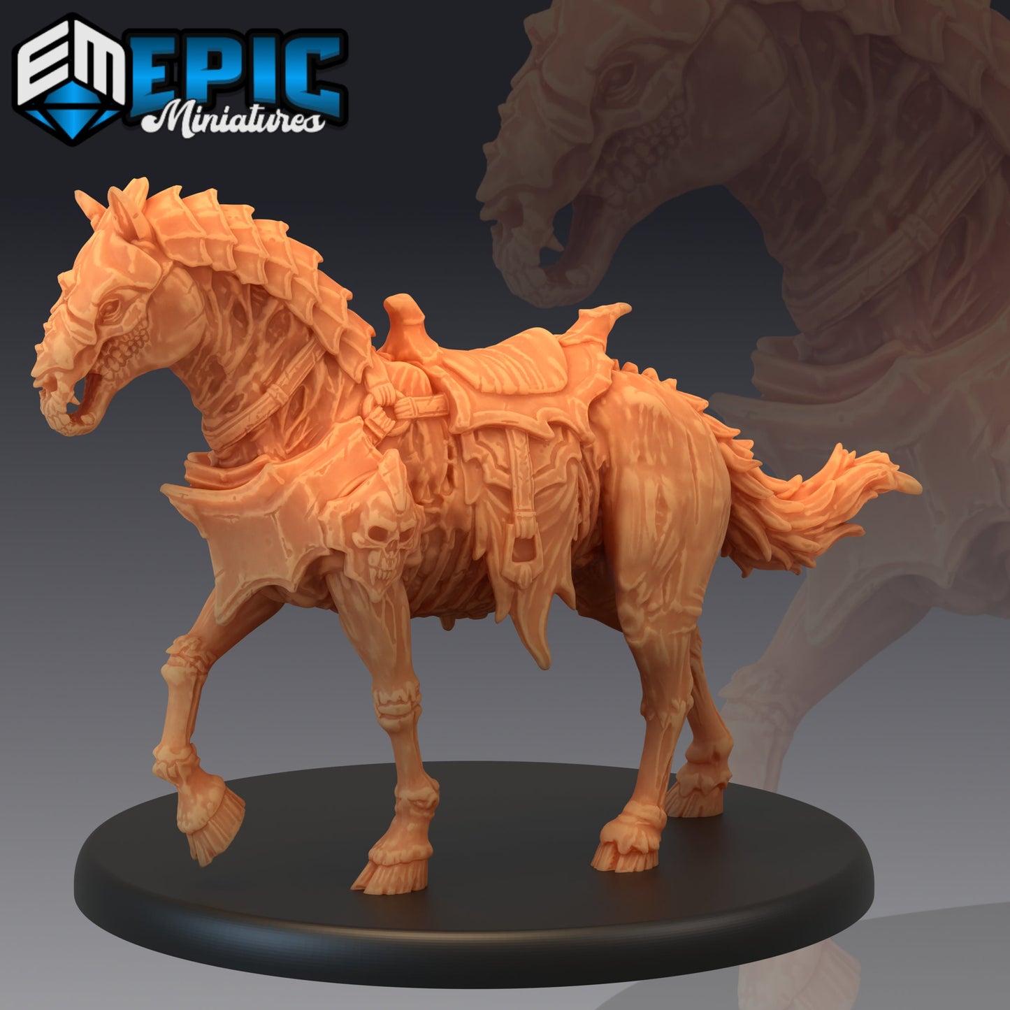 Horse Undead Carriage Series - #28 Blood Moon - Epic Miniatures | Large | Undead, Masculine