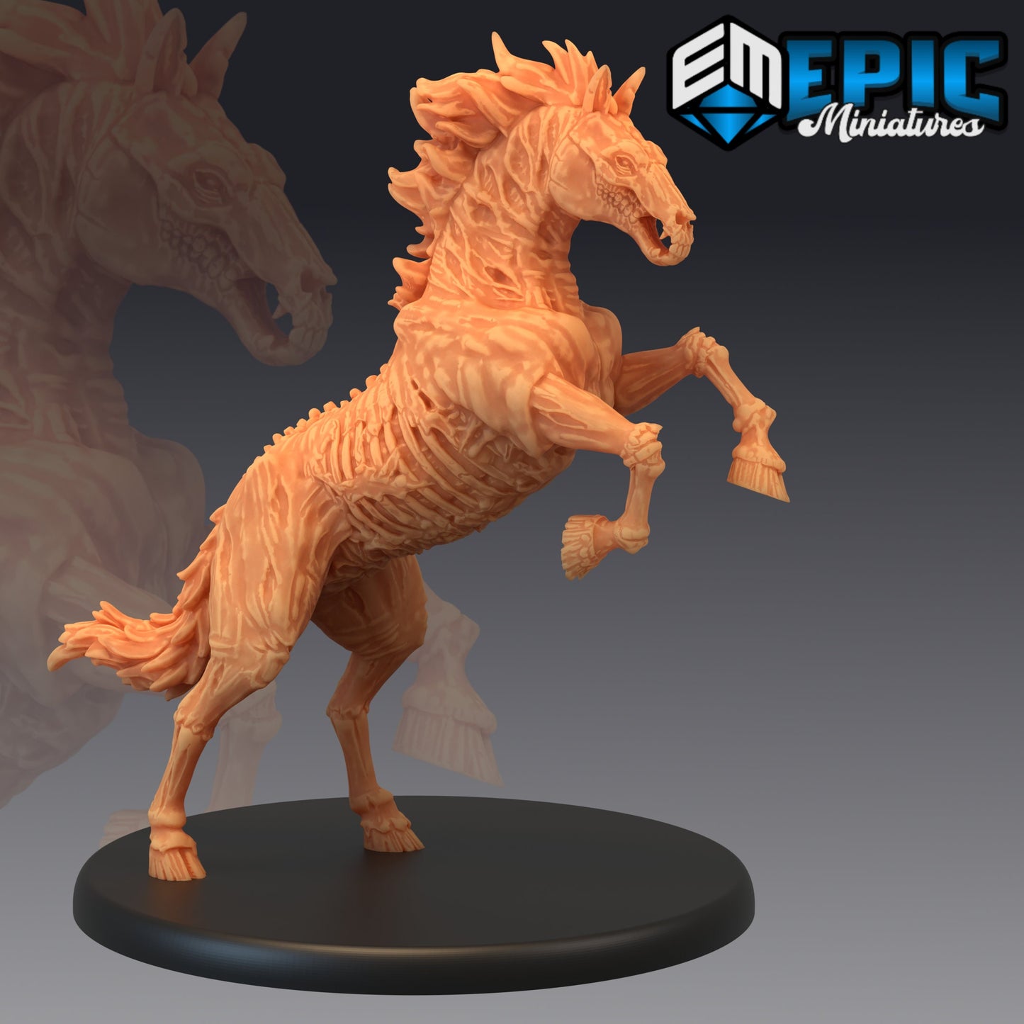 Horse Undead Carriage Series - #28 Blood Moon - Epic Miniatures | Large | Undead, Masculine