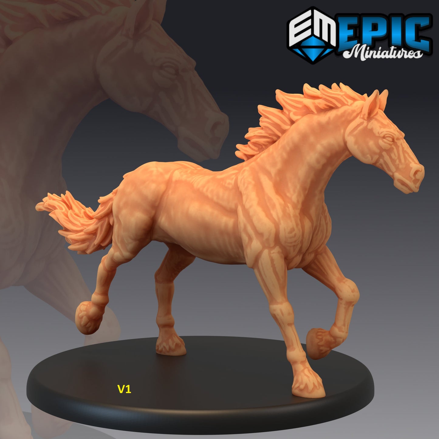 Horse Undead Carriage Series - #28 Blood Moon - Epic Miniatures | Large | Undead, Masculine