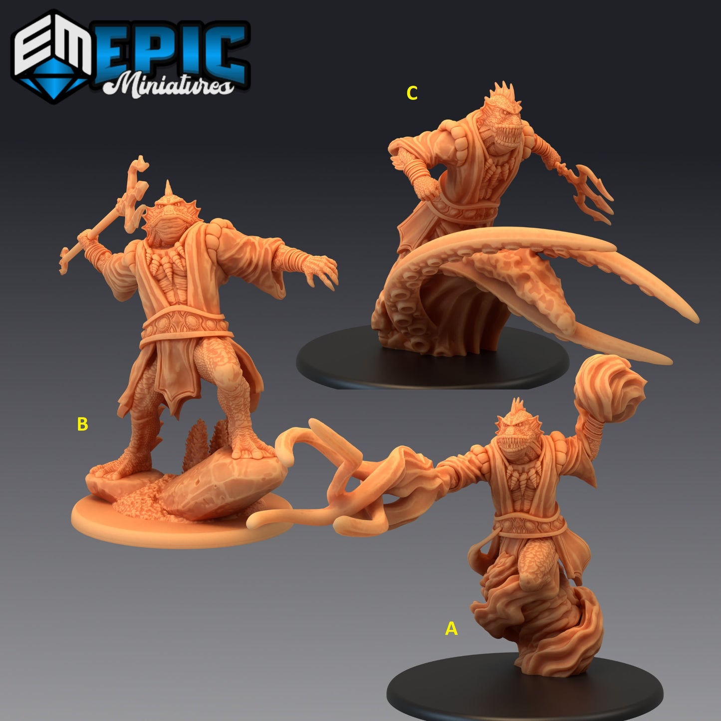 Marid Male Series - Epic Miniatures | Large | Humanoids, Masculine