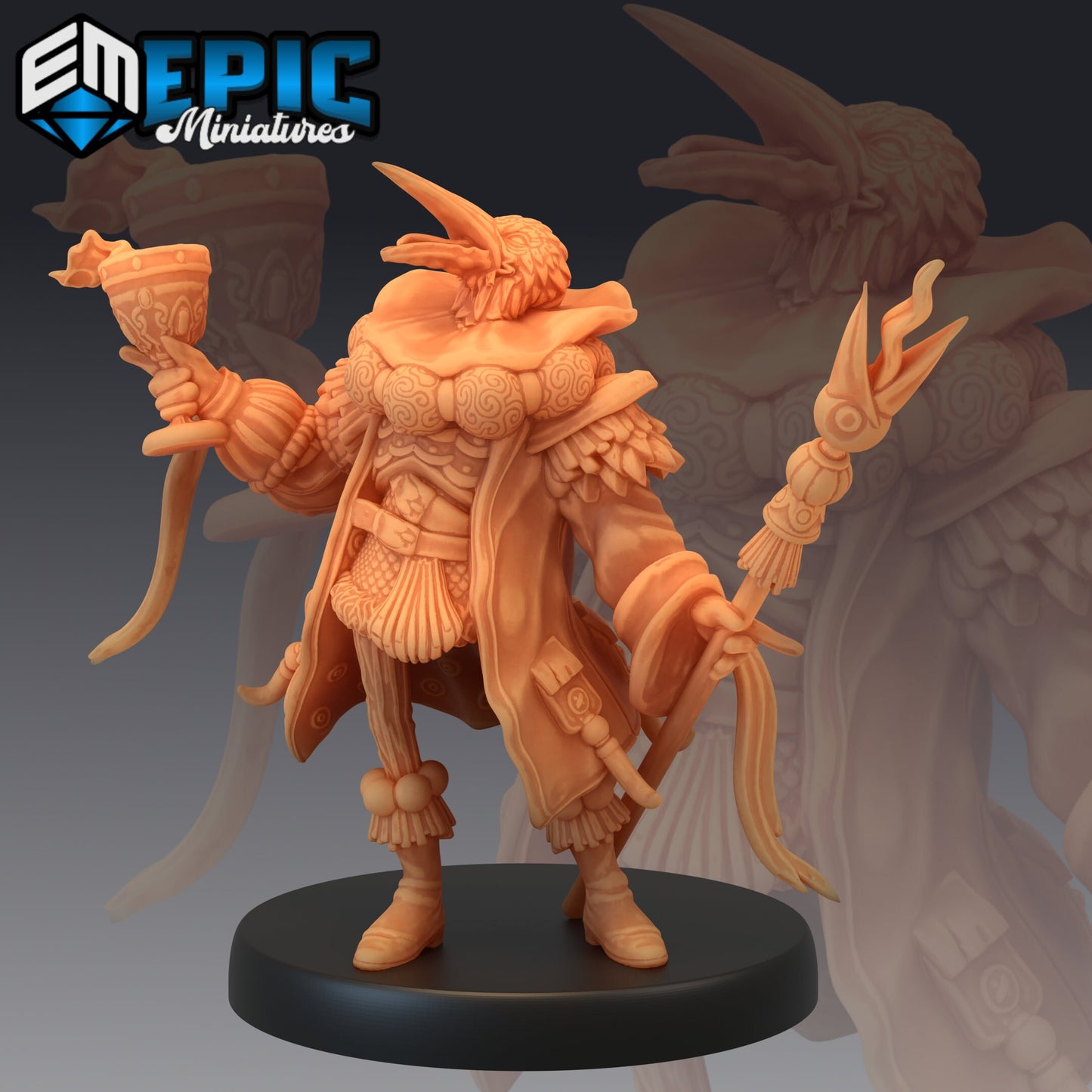Noble Crane Folk Series - #46 Guild of Thieves - Epic Miniatures | Medium | Humanoids, Masculine, Staff