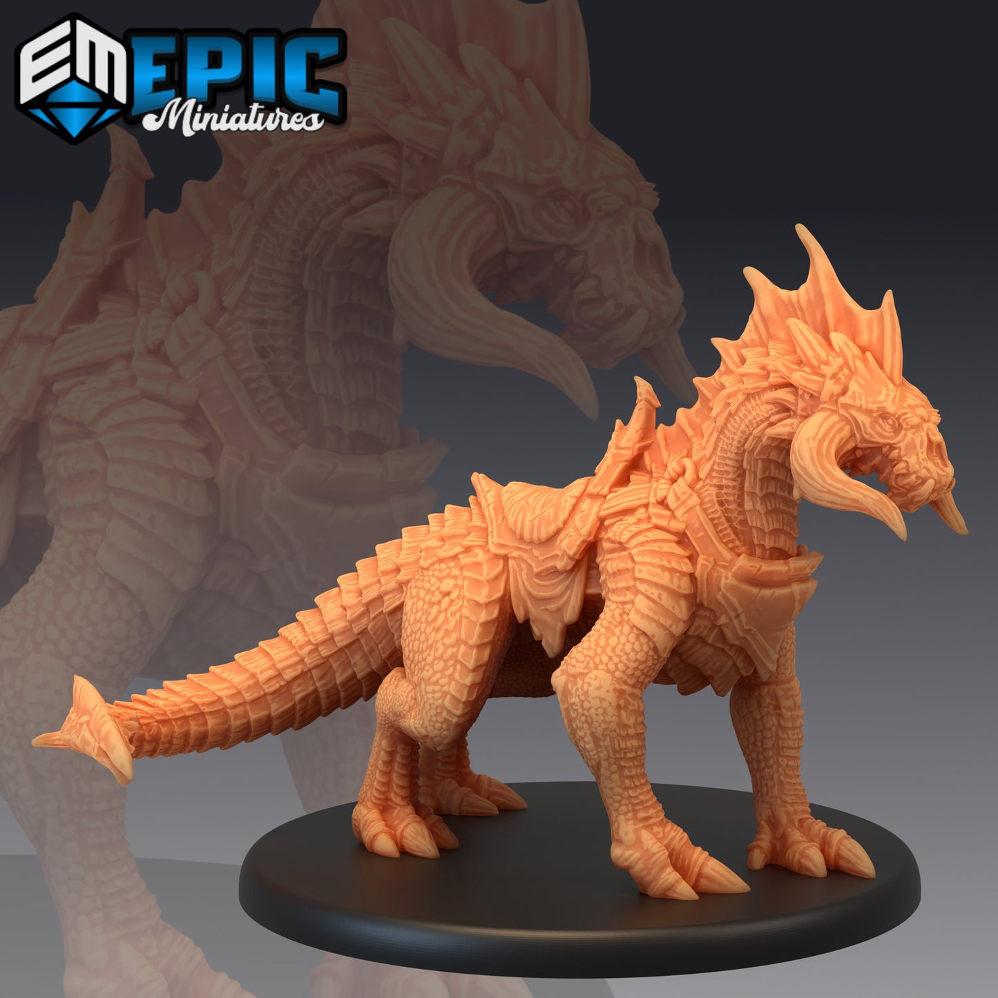 Black Guard Drake Series - #48 Extra Monster Pack - Epic Miniatures | Large | Dragon, Masculine