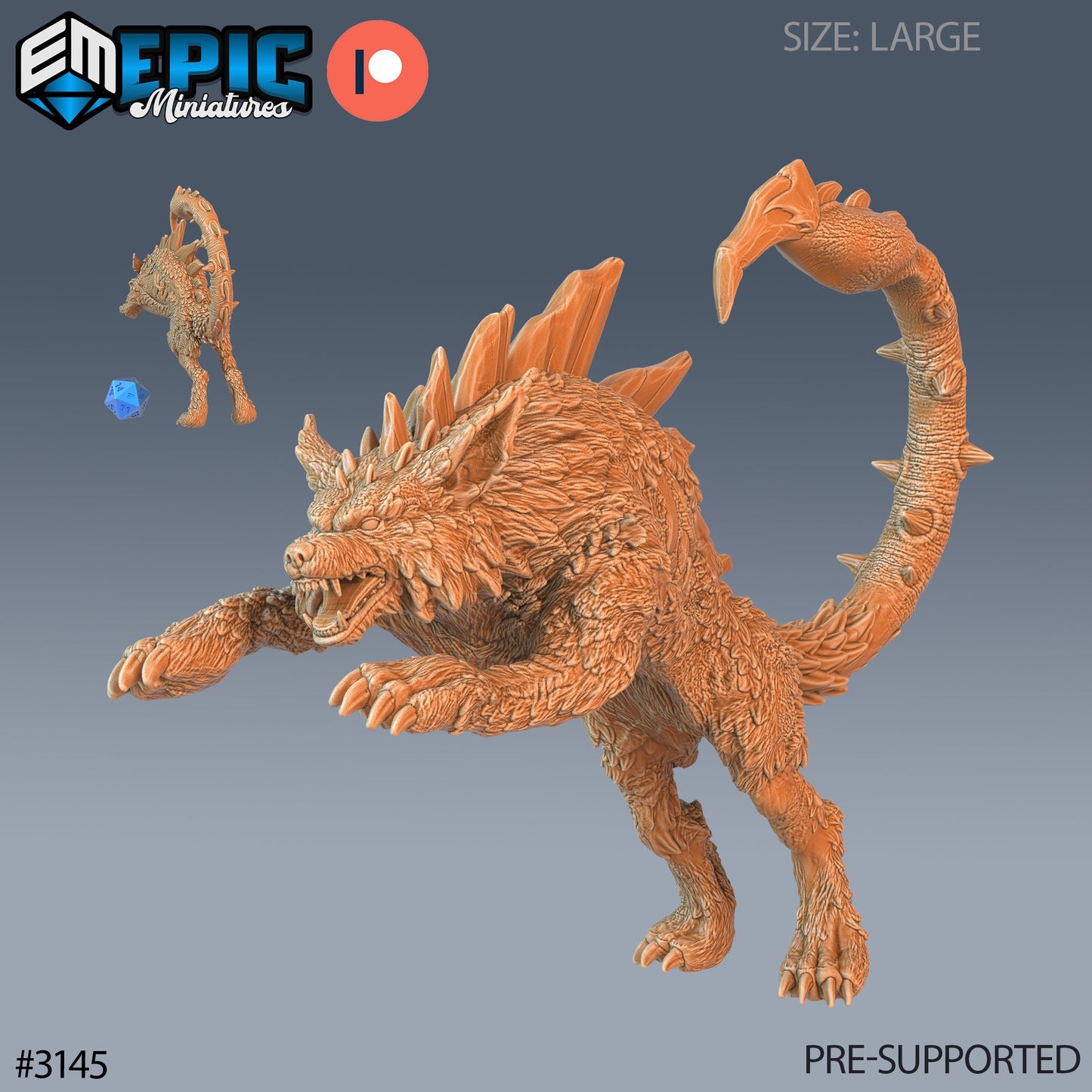 Lupion Wolf Scorpion Chimera Series - #75 Easter Surprise - Epic Miniatures | Beast | Attacking | Large