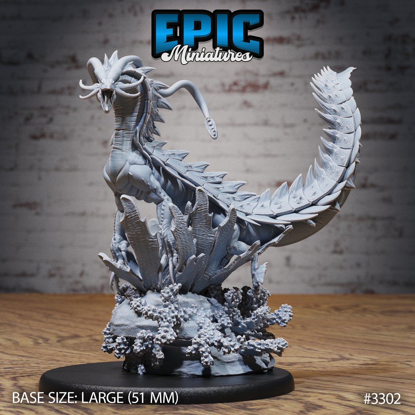 Sea Drake Deity Series - Epic Miniatures | Dragon | Sea Drake | Underwater | Large