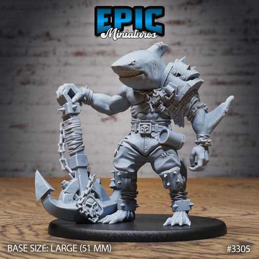 Shark Folk Anchor Series - Epic Miniatures | Shark | Underwater | Masculine |Weapons | Large