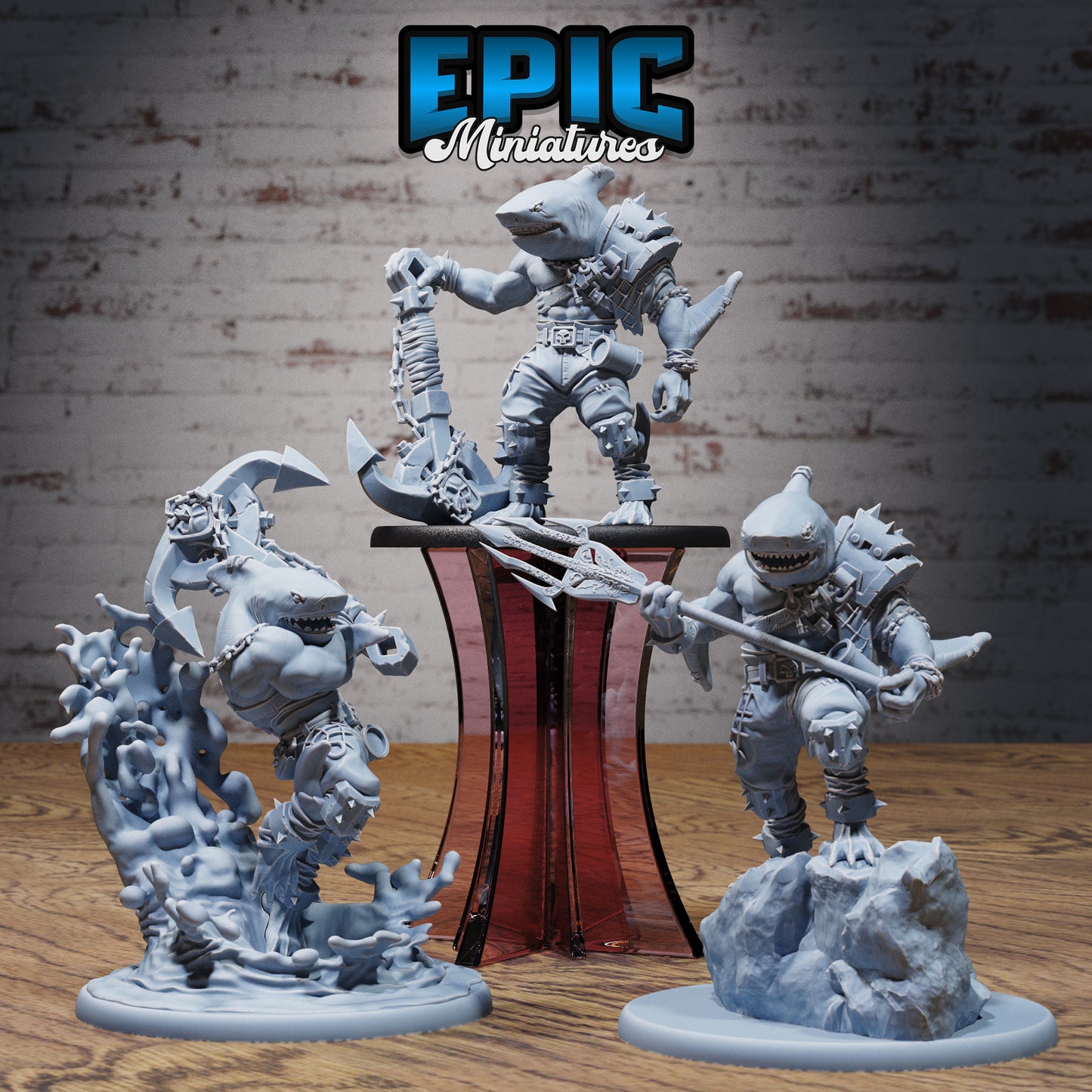 Shark Folk Anchor Series - Epic Miniatures | Shark | Underwater | Masculine |Weapons | Large
