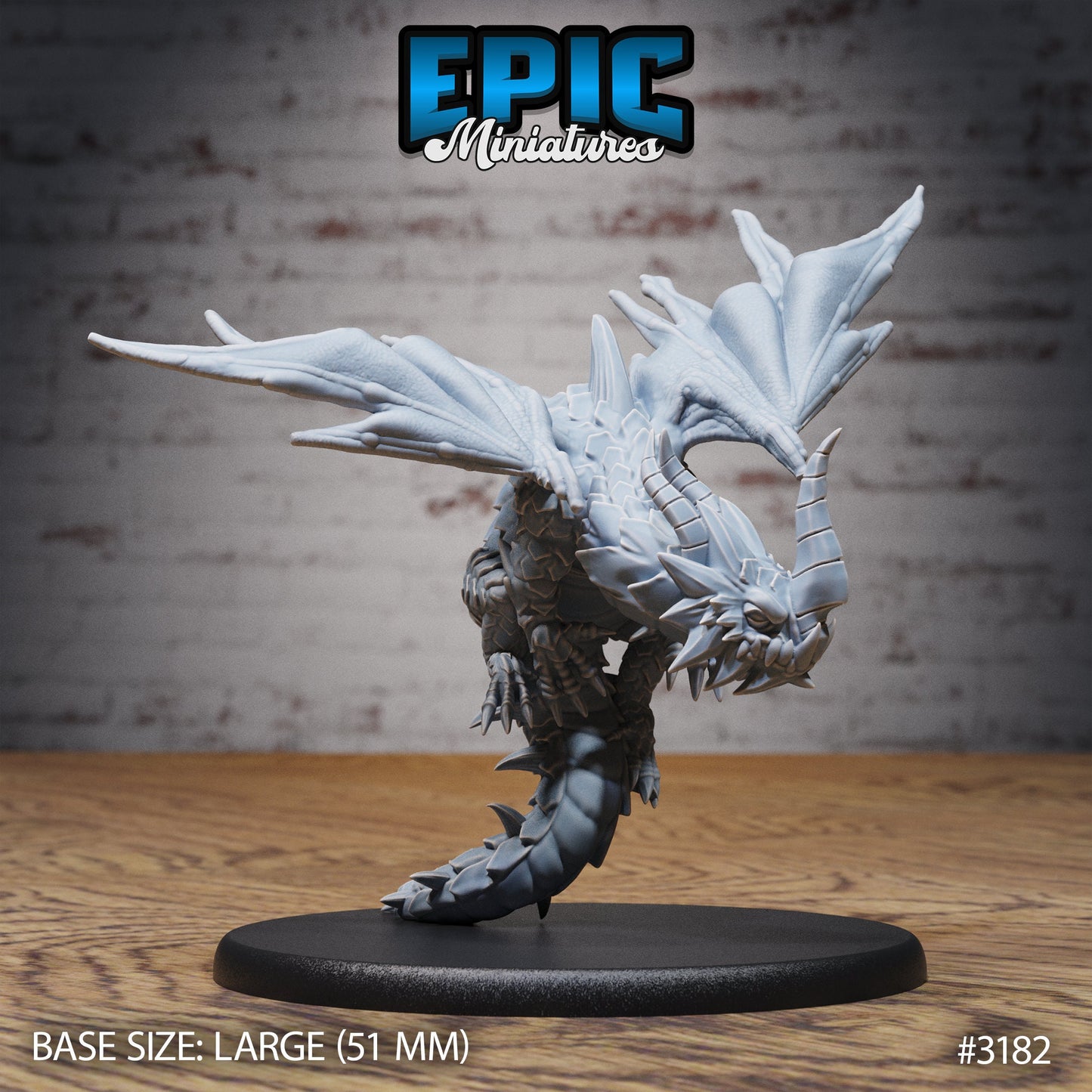Young Horn Dragon Series - Epic Miniatures | Winged Dragon | Large