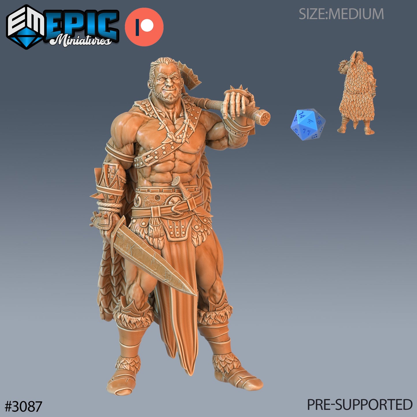Barbarian Player Character Series - Epic Miniatures | Sunrise Tavern