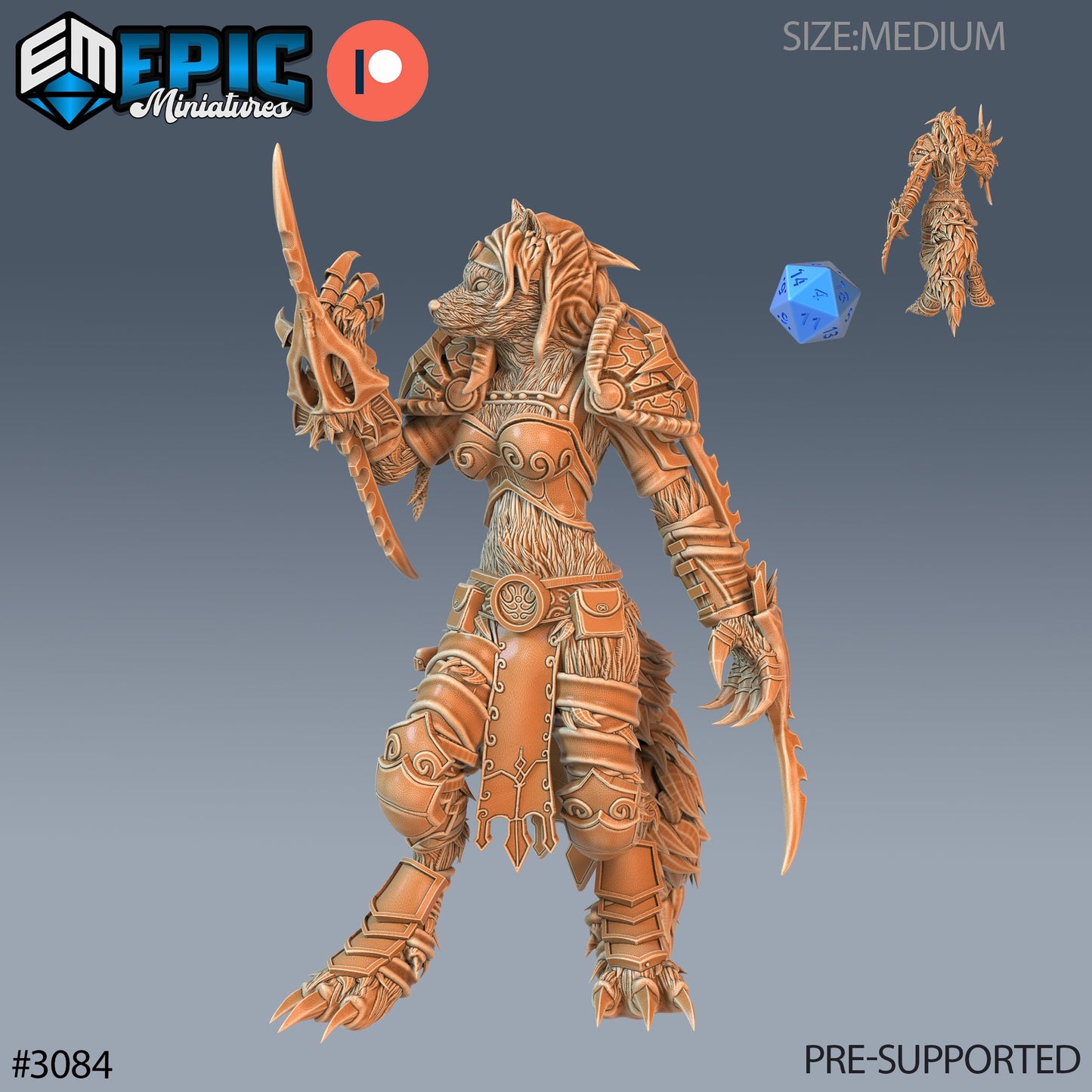 Werewolf Adventurer Female Series - Epic Miniatures | Sunrise Tavern